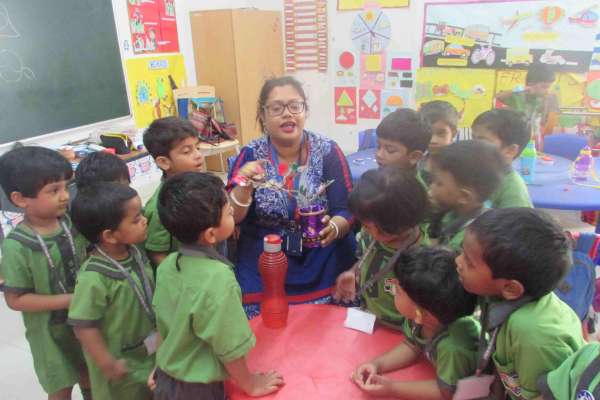 STEM experiment done by our Lower Nursery students (Parts of Plant - Leaves)