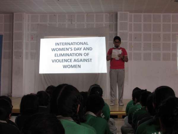  International Women’s Day was celebrated at STEM World School on 6th March,2020 from classes I – VIII through a special assembly. The celebration began with a speech on International Women’s Day and it was followed by a very heart-touching video on viole